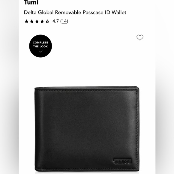 TUMI Men’s Delta RFID Global Removable Passcase ID Wallet Leather Black - Picture 2 of 16